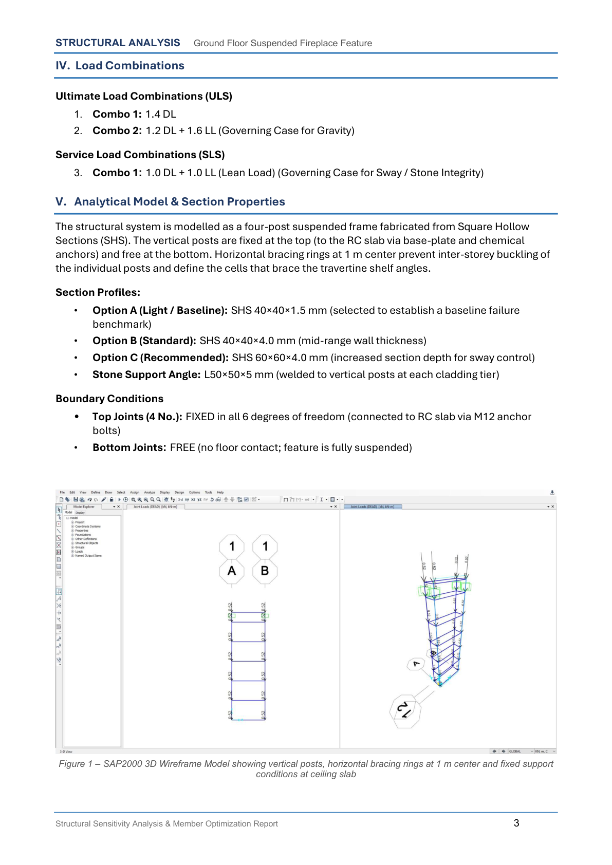 Suspended Fireplace Structural Optimization